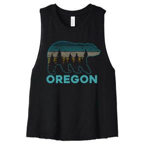 Oregon Usa Grizzly Bear Souvenir Women's Racerback Cropped Tank