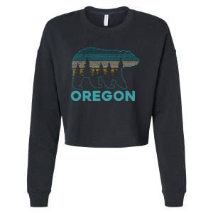 Oregon Usa Grizzly Bear Souvenir Cropped Pullover Crew