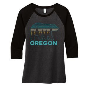 Oregon Usa Grizzly Bear Souvenir Women's Tri-Blend 3/4-Sleeve Raglan Shirt