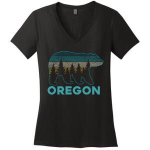 Oregon Usa Grizzly Bear Souvenir Women's V-Neck T-Shirt