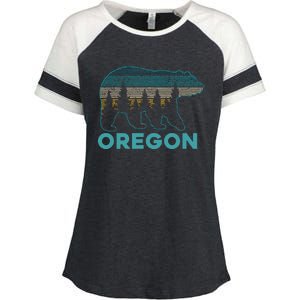 Oregon Usa Grizzly Bear Souvenir Enza Ladies Jersey Colorblock Tee