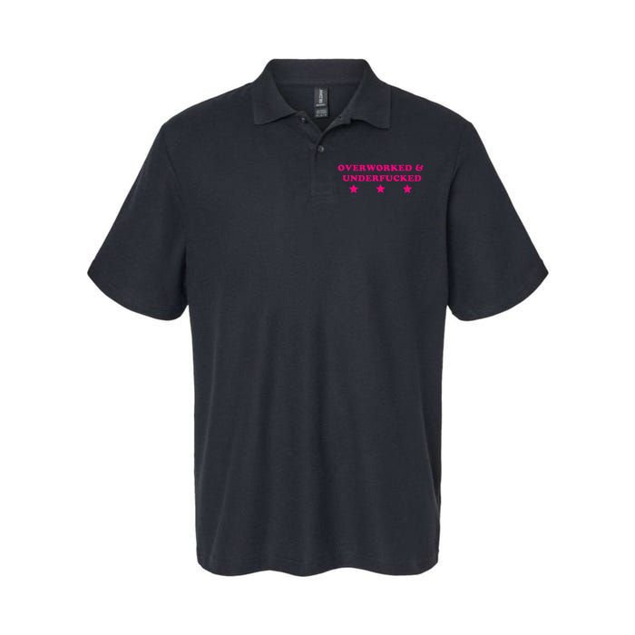 Overworked & Underfucked Softstyle Adult Sport Polo