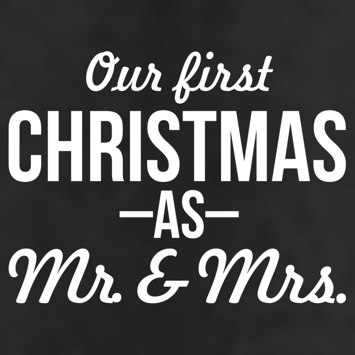 Our First Christmas As Mr. & Mrs. 7 Panel Mesh Trucker Snapback Hat