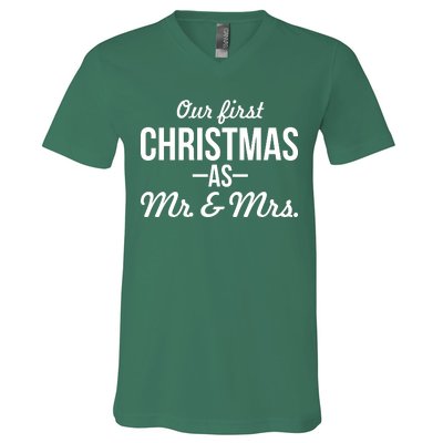 Our First Christmas As Mr. & Mrs. V-Neck T-Shirt