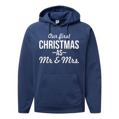 Our First Christmas As Mr. & Mrs. Performance Fleece Hoodie