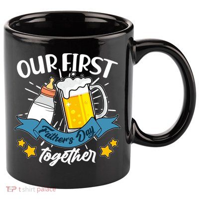 Our First Father's Day Together Baby Bottle Beer Mug 11oz C Handle Ceramic Mug