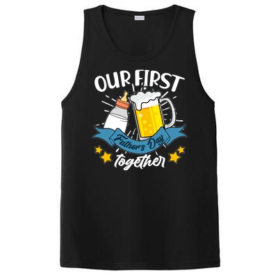 Our First Father's Day Together Baby Bottle Beer Mug PosiCharge Competitor Tank