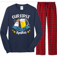 Our First Father's Day Together Baby Bottle Beer Mug Long Sleeve Pajama Set