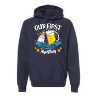 Our First Father's Day Together Baby Bottle Beer Mug Premium Hoodie