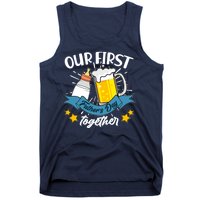 Our First Father's Day Together Baby Bottle Beer Mug Tank Top