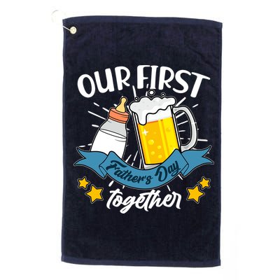 Our First Father's Day Together Baby Bottle Beer Mug Golf Towel