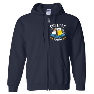 Our First Father's Day Together Baby Bottle Beer Mug Full Zip Hoodie