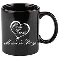 Our First Mother's Day Love Heart 11oz C Handle Ceramic Mug