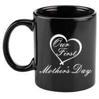 Our First Mother's Day Love Heart 11oz C Handle Ceramic Mug
