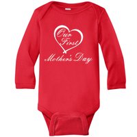 Our First Mother's Day Love Heart Baby Long Sleeve Bodysuit