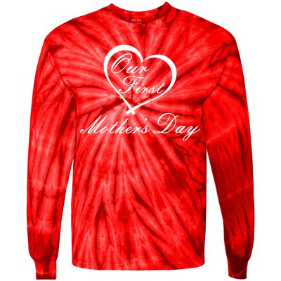 Our First Mother's Day Love Heart Tie-Dye Long Sleeve Shirt