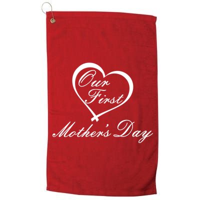 Our First Mother's Day Love Heart Golf Towel