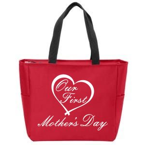 Our First Mother's Day Love Heart Zip Tote Bag