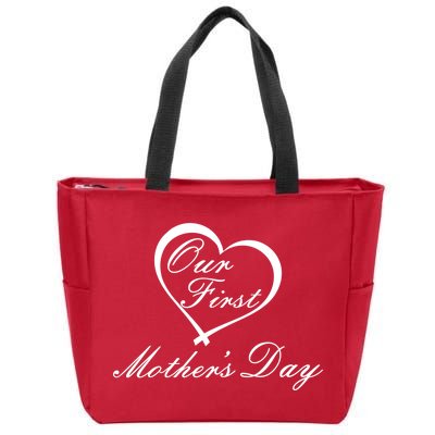 Our First Mother's Day Love Heart Zip Tote Bag