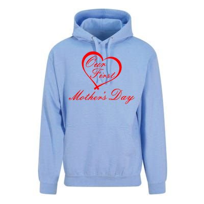 Our First Mother's Day Love Heart Unisex Surf Hoodie