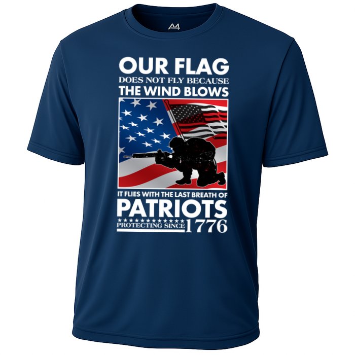Our Flag Flies With the Last Breath of Patriots  Cooling Performance Crew T-Shirt
