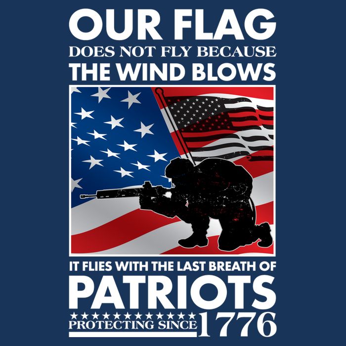 Our Flag Flies With the Last Breath of Patriots  Cooling Performance Crew T-Shirt
