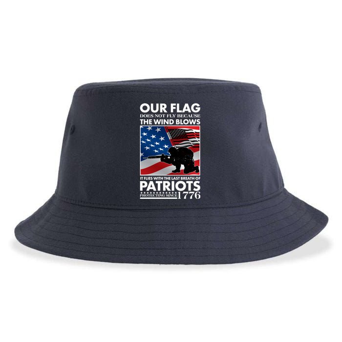 Our Flag Flies With the Last Breath of Patriots  Sustainable Bucket Hat