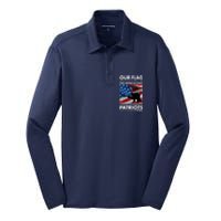 Our Flag Flies With the Last Breath of Patriots  Silk Touch Performance Long Sleeve Polo