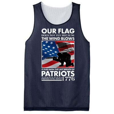 Our Flag Flies With the Last Breath of Patriots  Mesh Reversible Basketball Jersey Tank