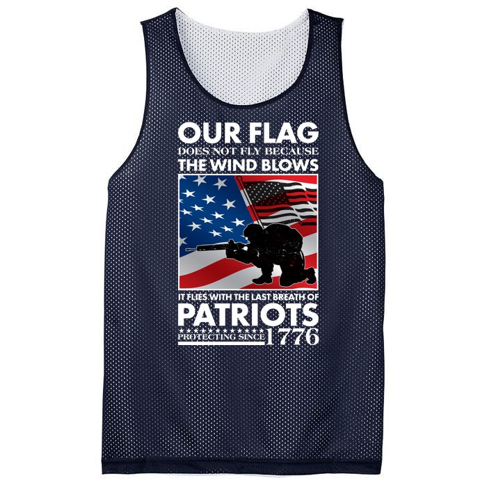 Our Flag Flies With the Last Breath of Patriots  Mesh Reversible Basketball Jersey Tank