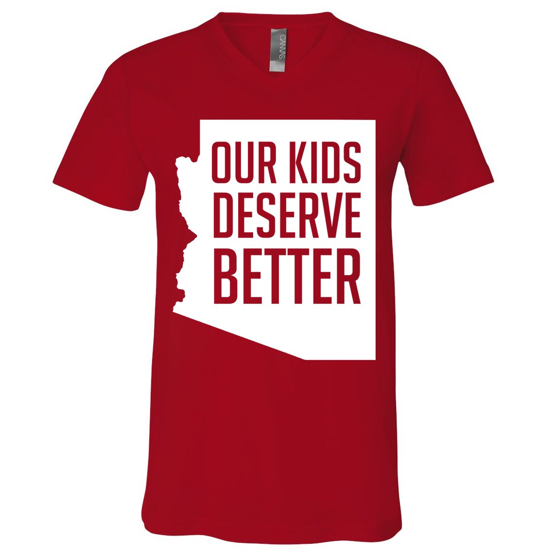 Our Kids Deserve Better Arizona Teacher V-Neck T-Shirt