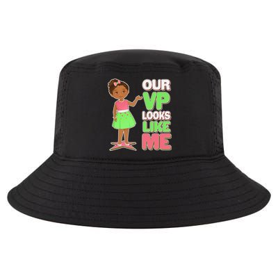 Our VP Looks Like Me Kamala Harris AKA Sorority Colors Cool Comfort Performance Bucket Hat