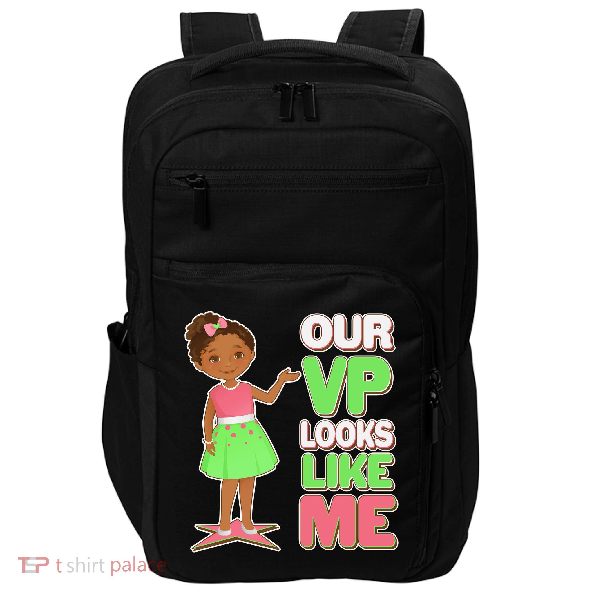 Our VP Looks Like Me Kamala Harris AKA Sorority Colors Impact Tech Backpack