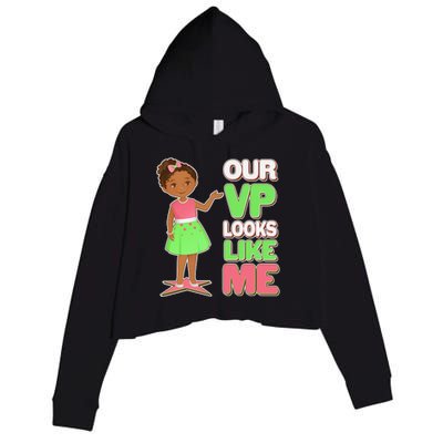 Our VP Looks Like Me Kamala Harris AKA Sorority Colors Crop Fleece Hoodie