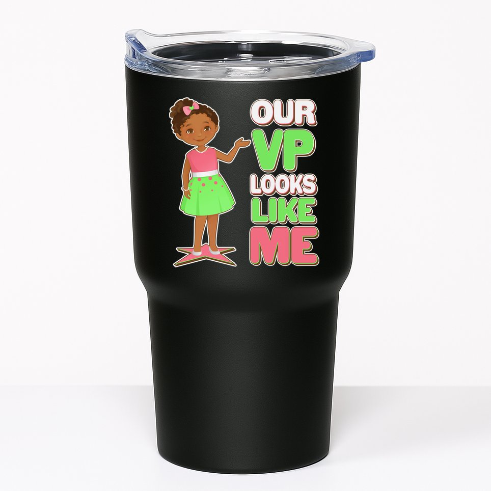 Our VP Looks Like Me Kamala Harris AKA Sorority Colors Tumbler