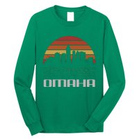 Omaha Usa Retro Vintage Sunset Skyline Omaha Long Sleeve Shirt