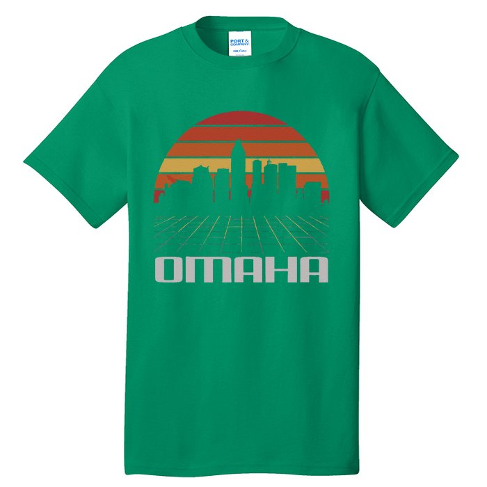 Omaha Usa Retro Vintage Sunset Skyline Omaha Tall T-Shirt