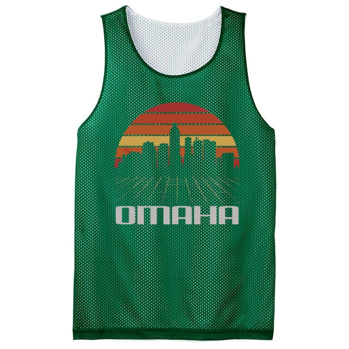 Omaha Usa Retro Vintage Sunset Skyline Omaha Mesh Reversible Basketball Jersey Tank