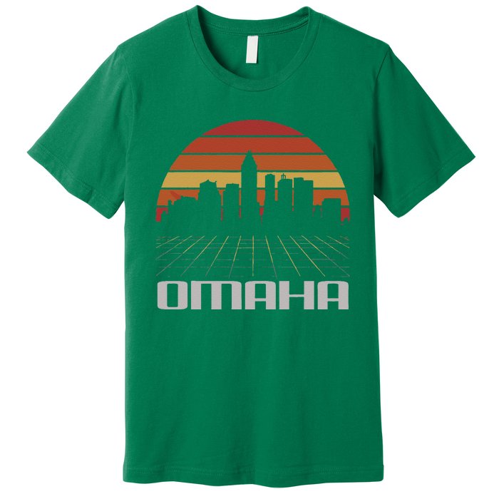 Omaha Usa Retro Vintage Sunset Skyline Omaha Premium T-Shirt