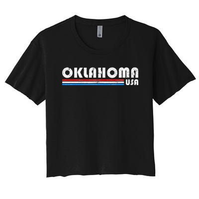 Oklahoma Usa Retro Vintage State Gift Women's Crop Top Tee