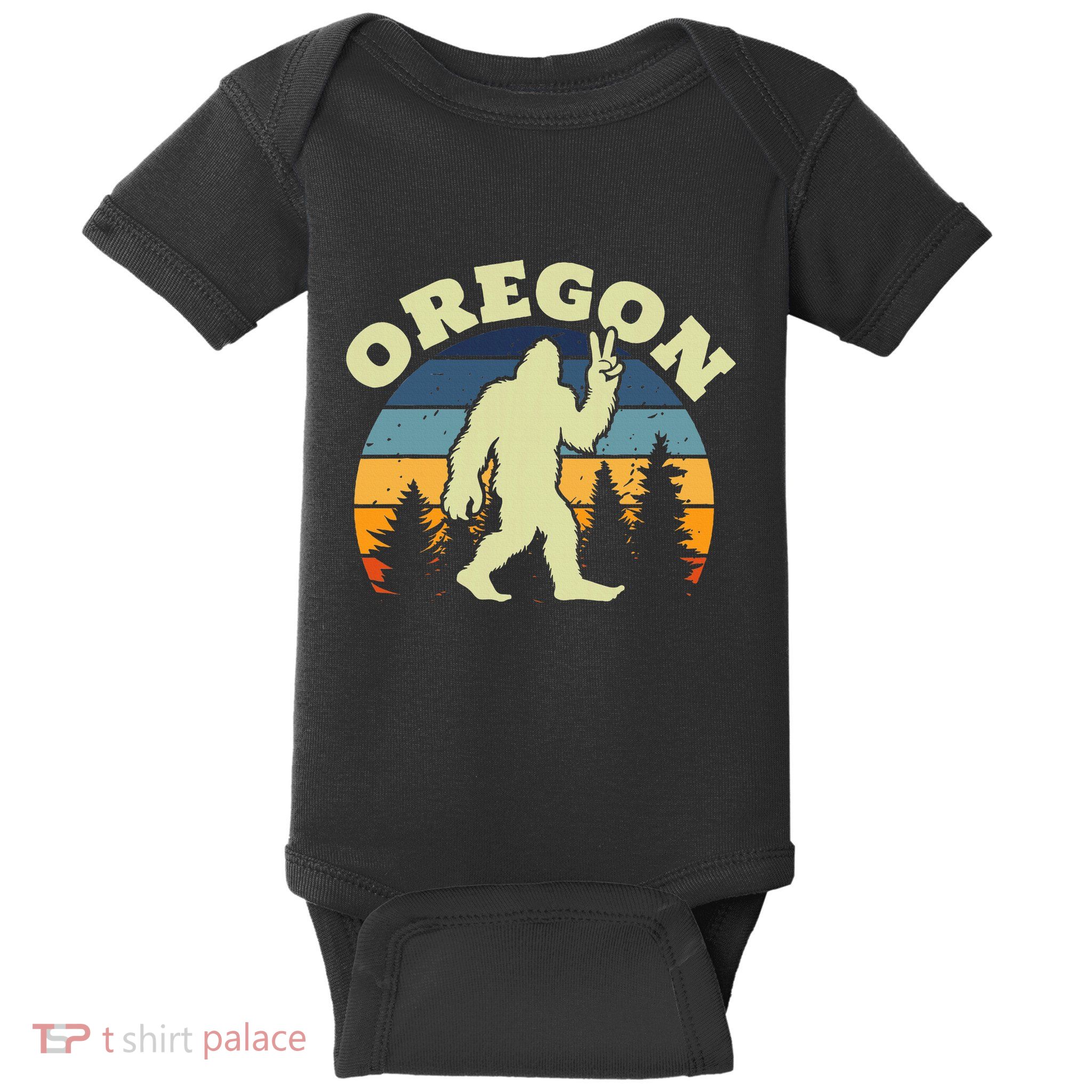 Oregon Us State Bigfoot Sasquatch Silhouette Baby Bodysuit