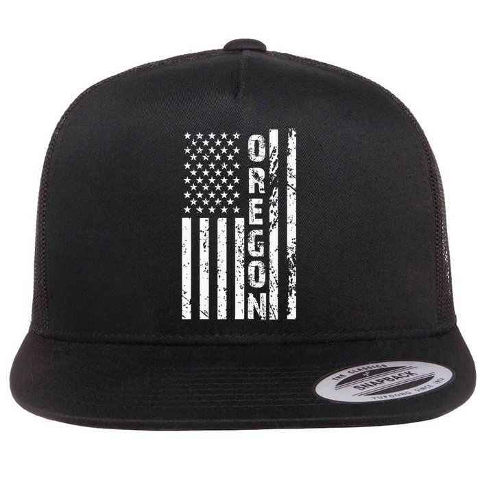 Oregon United States Usa American Flag Patriotic Cool Flat Bill Trucker Hat