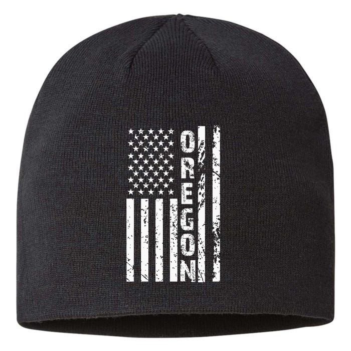 Oregon United States Usa American Flag Patriotic Cool Sustainable Beanie