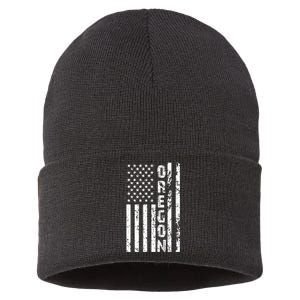 Oregon United States Usa American Flag Patriotic Cool Sustainable Knit Beanie