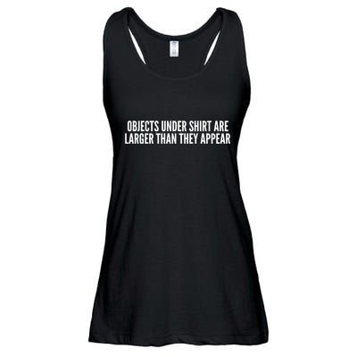 Objects Under Shi Rt Are Larger Than They Appear Ladies Essential Flowy Tank