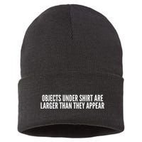 Objects Under Shi Rt Are Larger Than They Appear Sustainable Knit Beanie