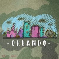 Orlando USA Skyline Sketch Legacy Tie Dye Trucker Hat