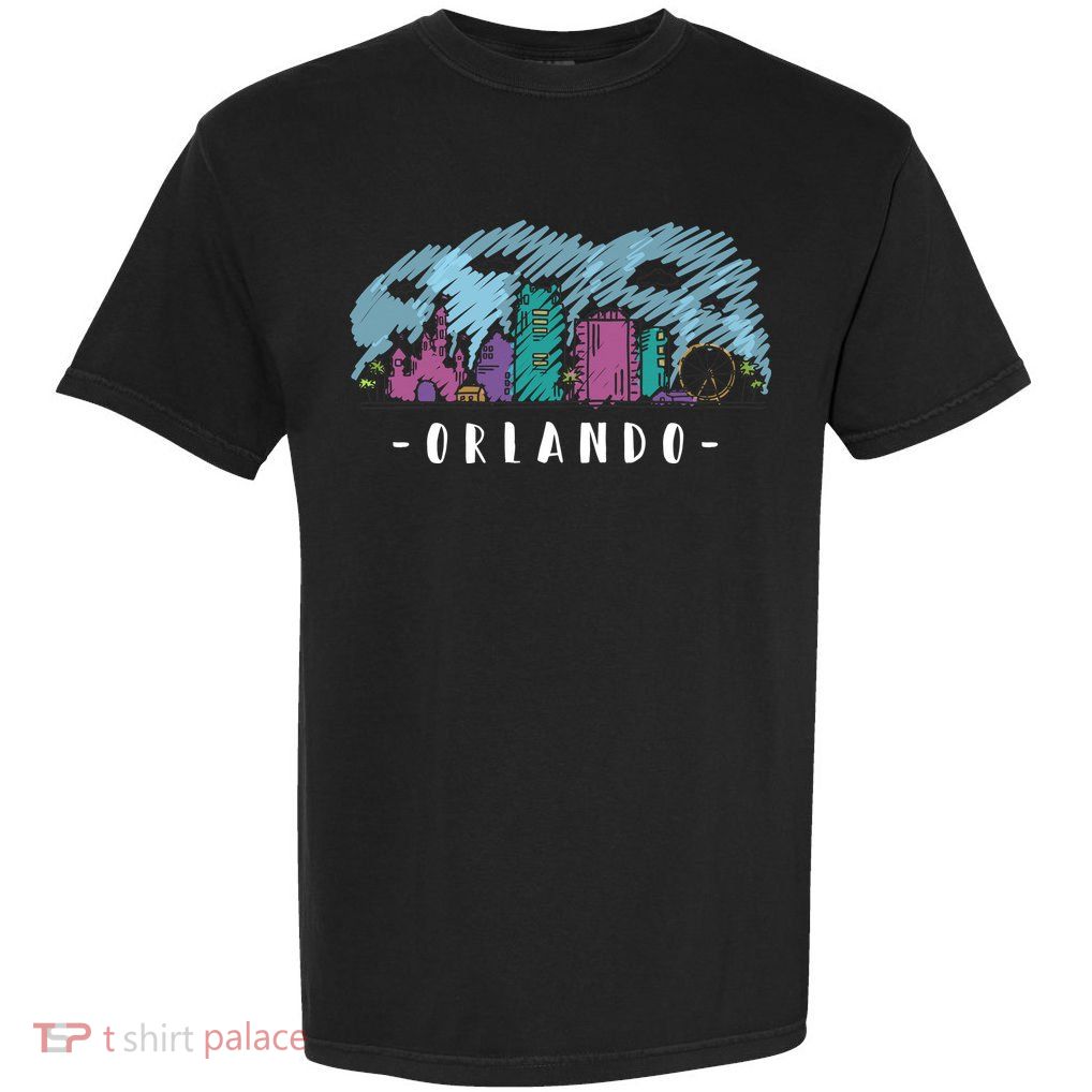 Orlando USA Skyline Sketch Garment-Dyed Heavyweight T-Shirt