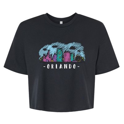 Orlando USA Skyline Sketch Bella+Canvas Jersey Crop Tee