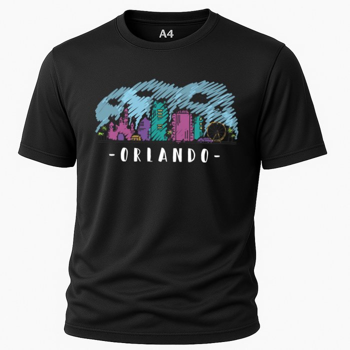 Orlando USA Skyline Sketch Cooling Performance Crew T-Shirt